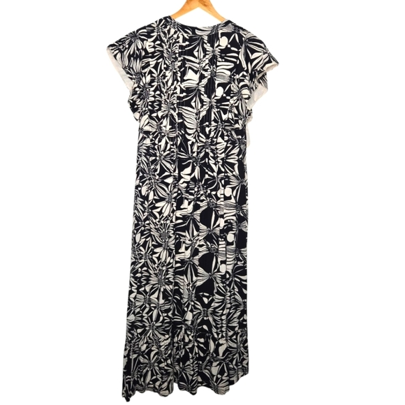 Maeve Anthropologie Cassandra Floral Ruffle Cotton Modal Maxi Dress Small P - Picture 2 of 9